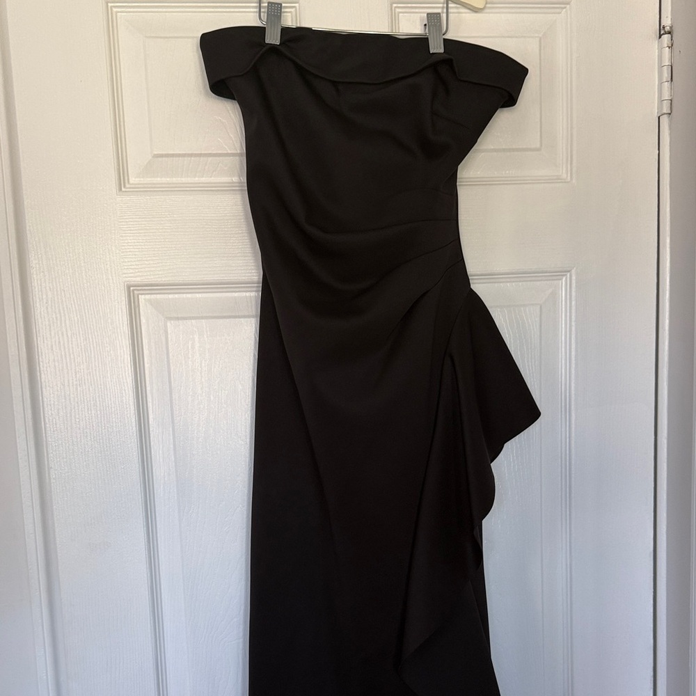Aqua Scuba Strapless Gown